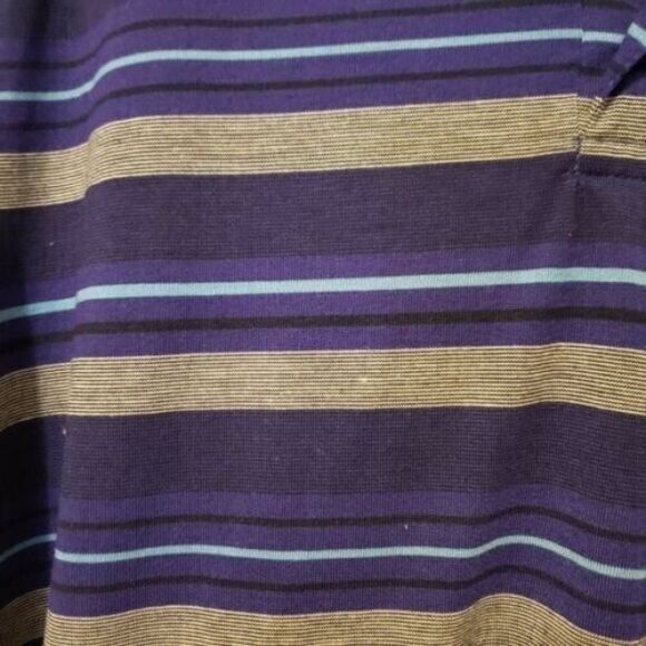 Canyon Club Mens Sz XL Blue White Striped Short Sleeve Polo Shirt - Picture 7 of 8